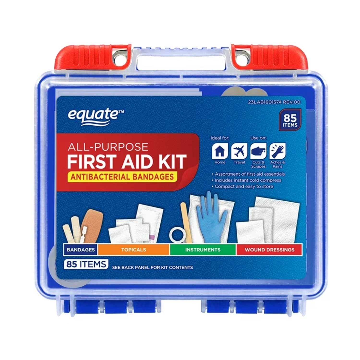 Equate On-the-Go First Aid Kit - 85 Pieces