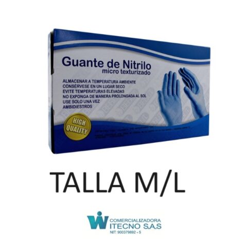 GUANTES DE NITRILO MICRO TEXTURIZADO AZUL TALLA M CAJA X 100 AZUL