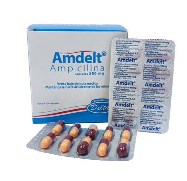 AMDELT AMPICILINA CP 500 MG CAJA X 100 DELTA