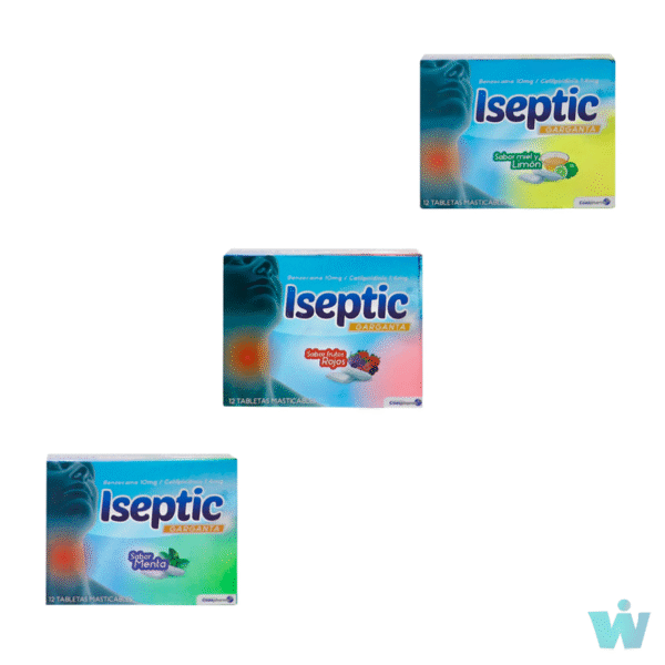 ISEPTIC X 12 PASTILLAS MENTA - LIMON Y FRUTOS ROJOS