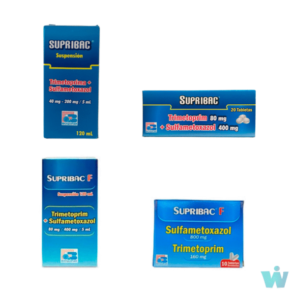 SUPRIBAC JARABE ( TRIMETOPRIM 40 MG + SULFAMETOXAZOL 200 MG ) FRSC X 120 ML