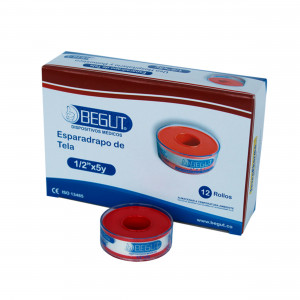 ESPARADRAPO TELA 1/2 X 5 CAJA X 12 ROLLOS BEGUT
