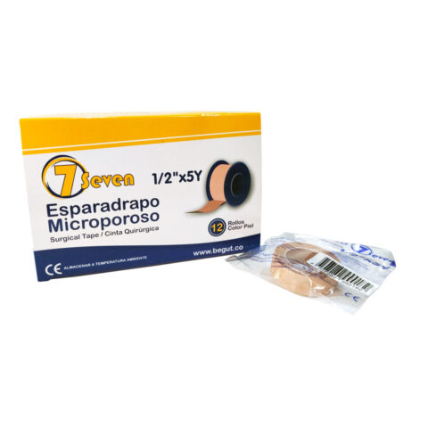 ESPARADRAPO X 1/2 X 5 MICROPOROSO CAJA X 12 ROLLOS BEGUT