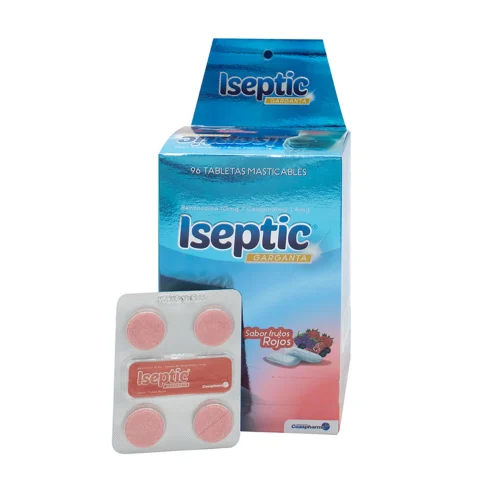 ISEPTIC X 96 PASTILLAS MENTA Y FRUTOS ROJOS