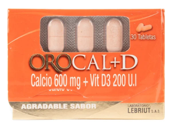 OROCAL+ D (CARBONATO CALCIO 600 MG + VIT D3 200 UI) CJ X 30 TB