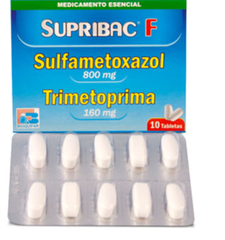 SUPRIBAC F TABLETAS ( TRIMETROPRIM 160 MG + SULFAMETOXAZOL 800 MG ) CAJA X 10 TABL