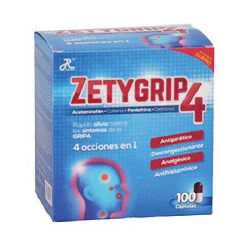 ZETIGRIP X 100 CP ACETAMINOFEN +CETIRIZINA +FENILEFRINA RUECAM