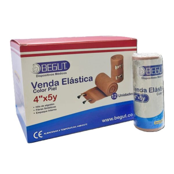 VENDA ELASTICA 4 X 5 COLOR PIEL BEGUT 1 ROLLO BEGUT