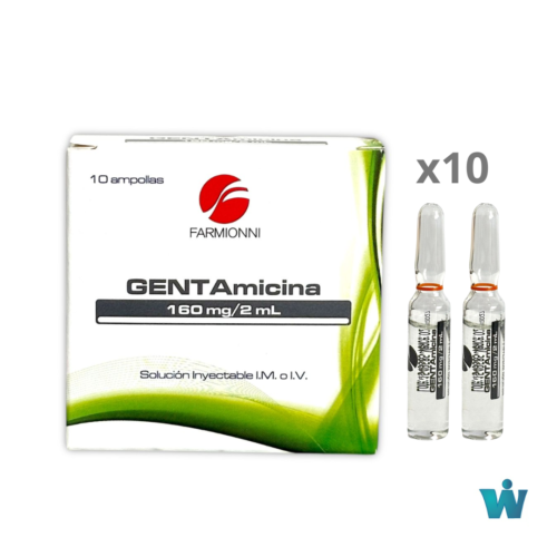 GENTAMICINA 160MG/2ML X 10 AMPOLLAS FARMIONI