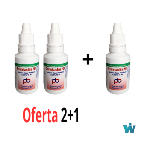 OXIMETAZOLINA 0.025 GOTAS X 15 ML PEDIATRICA OFERTA 2+1