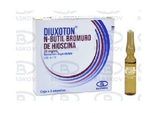 DIUXOTON BUTIL BROMURO DE HIOSCINA CAJA X 5 AMPOLLAS 20 MG