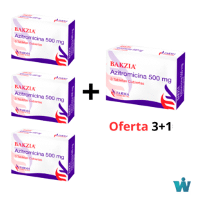 AZITROMICINA BAKZIA X 3 TABLETAS OFERTA 3+1