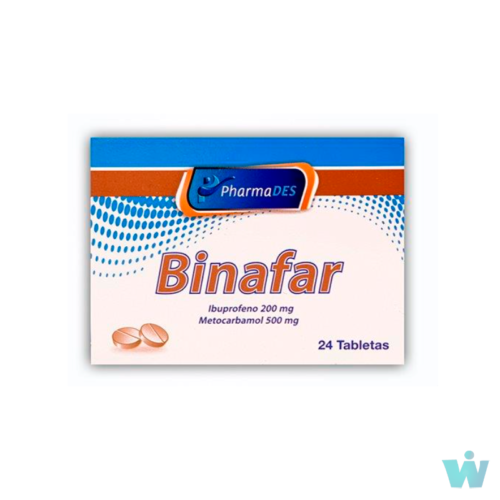 BINAFAR IBUPROFENO 200MG+ METOCARBAMOL 500MG