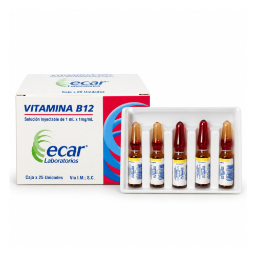 VITAMINA B12 X 5 AMPOLLAS X 1 ML ECAR