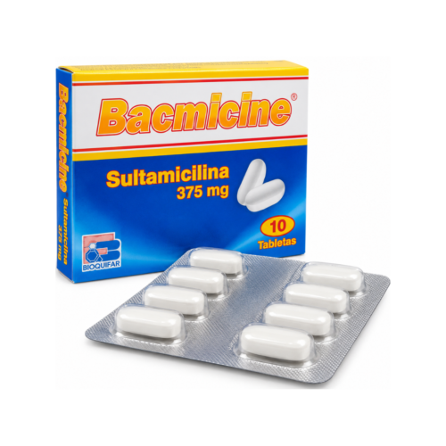 BACMICINE 375 MG TABLETAS (SULTAMICILINA) CAJA X 10 TABL