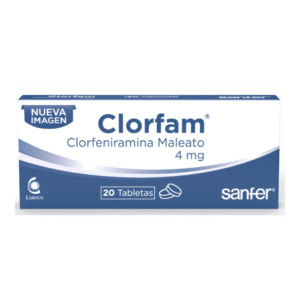 CLORFAM CLORFERINAMINA CLORFENIRAMINA MALEATO 4 MG X 20 TB