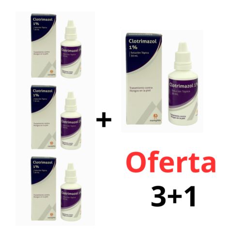 CLOTRIMAZOL 1% SOLUCION TOPICA X 30 ML  OFERTA 3+1