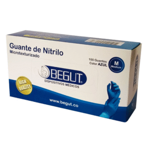 GUANTES DE NITRILO MICRO TEXTURIZADO AZUL TALLA M CAJA X 100 AZUL
