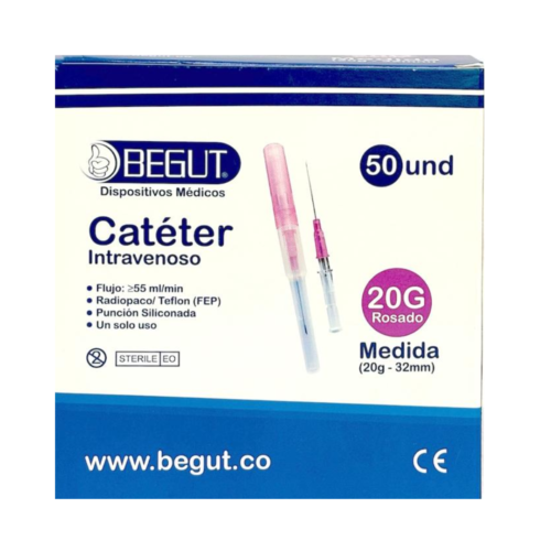 CATETER INTRAVENOSO 20 G - 32 MM PAQUETE X 5 UND BEGUT
