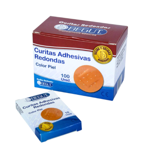 CURITAS ADHESIVAS REDONDAS CAJA X 100 UND BEGUT