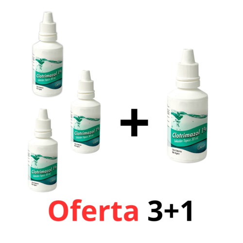CLOTRIMAZOL 1% SOLUCION TOPICA X 30 ML OFERTA 3+1
