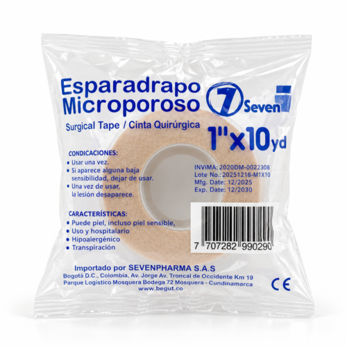 ESPARADRAPO MICROPOROSO 1″ X10Y X 1 ROLLO