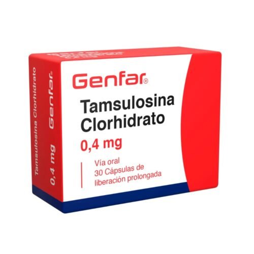 TAMSULOSINA CLORHIDRATO 0,4MG GENFAR LOT:01664A FV: 08/2028  INVIMA :2008M-0008373