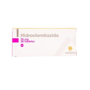 Hidroclorotiazida 25 mg X 30 Tablestas MEMPHIS INVIMA:2016M-002326-R2 LOTE:38325 10/2027
