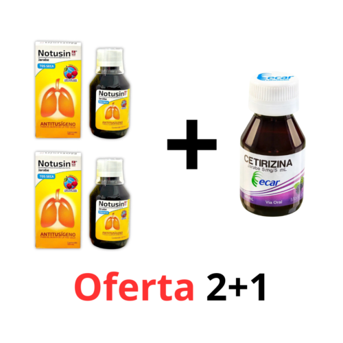 COMBO ALIVIO TOTAL #2: 2 NOTUSIN ADULTOS + 1 CETIRIZINA JB ECAR