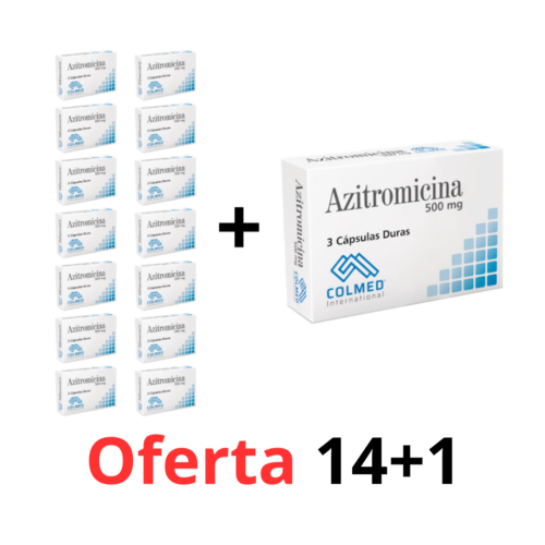 AZITROMICINA 500 MG X 3 CÁPSULAS OFERTA 14+1