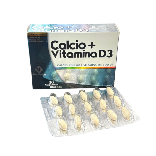 CALCIO 400 MG + VITAMINA D3 100UI X 30 CP