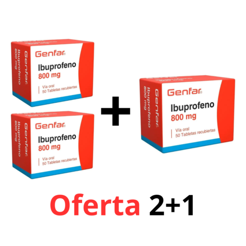 IBUPROFENO 800 MG CAJA X 50 TABLETAS OFERTA 2+1
