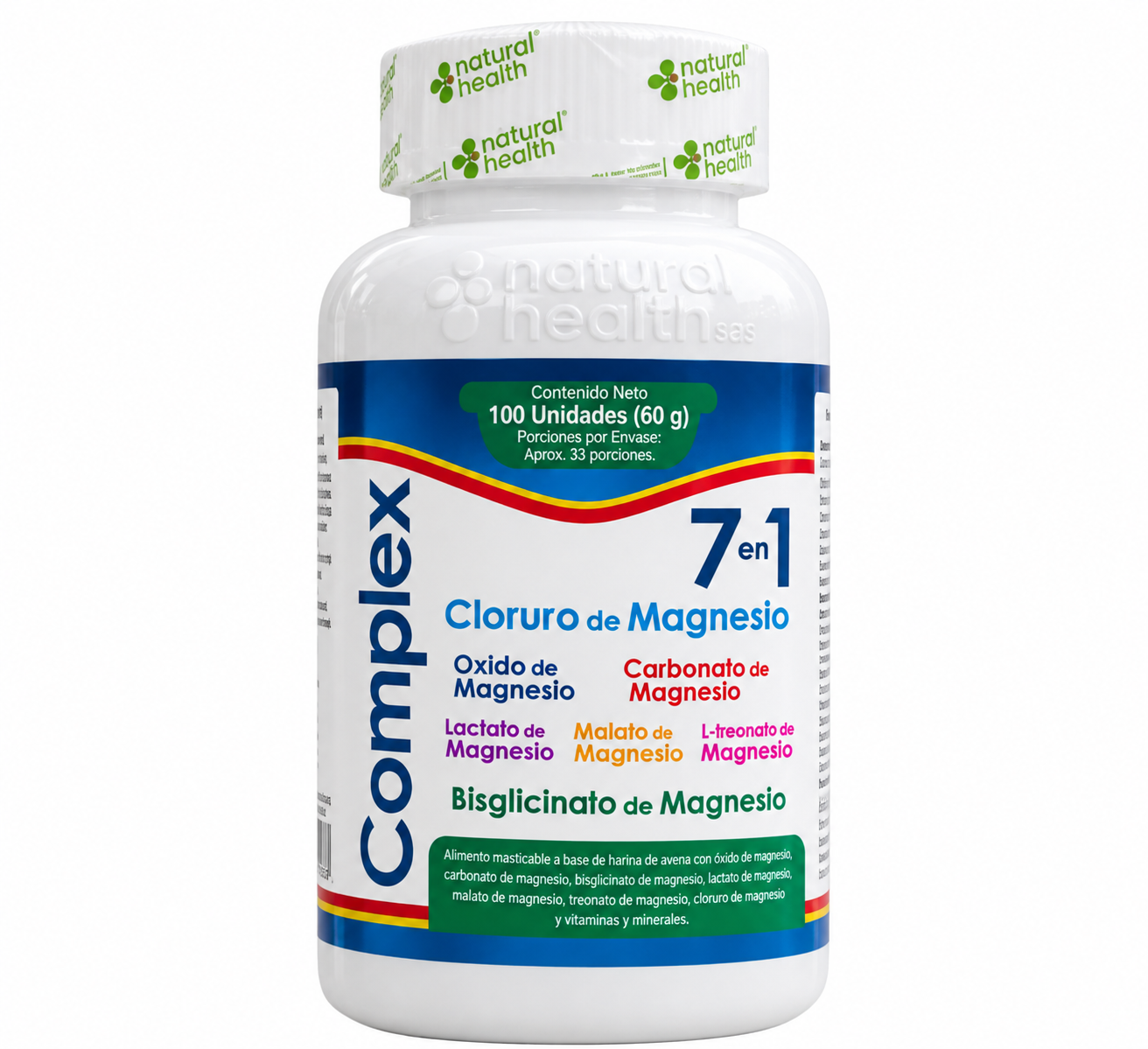 COMPLEX 7 EN 1 CLORURO DE MAGNESIO X 100 UND NATURAL HEALTH