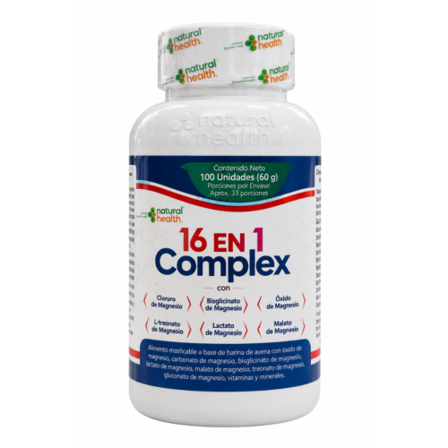 COMPLEX 16 EN 1 CLORURO DE MAGNESIO FRASCO X 100 UND NATURAL HEALTH