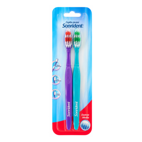CEPILLO DENTAL ADULTO SONRIDENT POR 2 UND