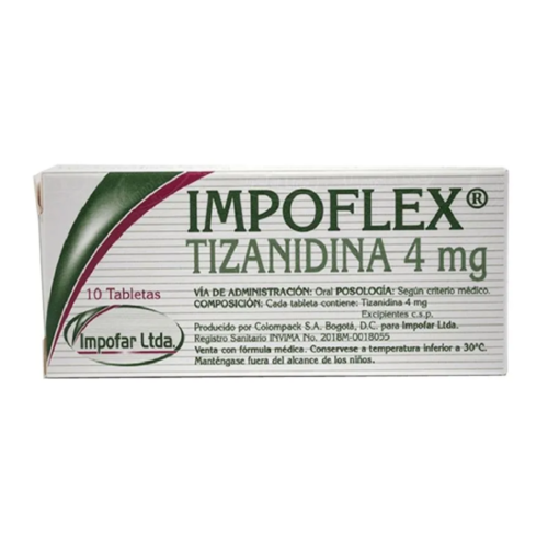 IMPOFLEX-TIZANIDINA 4 MG X 10 TABLETAS