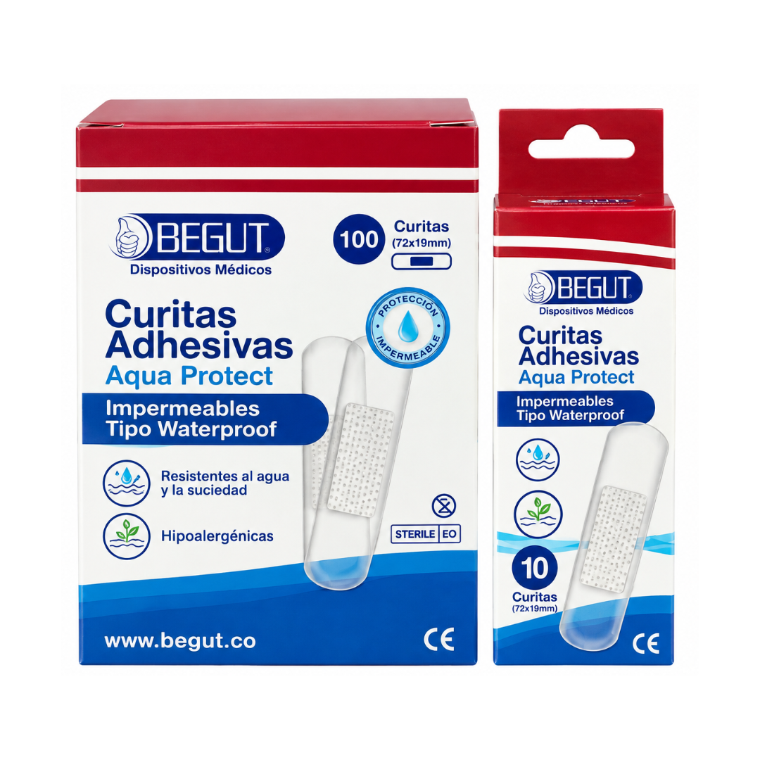 CURITAS ADHESIVAS AQUA PROTECT CAJA X 100 UND