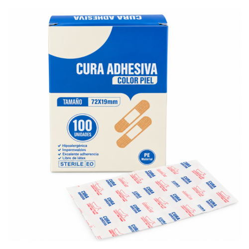 CURITAS ADHESIVAS COLOR PIEL CAJA X 100 UND CHEMI
