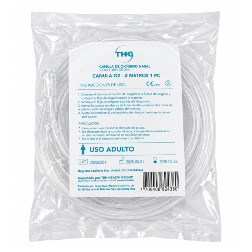 CANULA DE OXIGENO NASAL ADULTO CON TUBO DE 2M ( CANULA 02- 2METROS 1PC )
