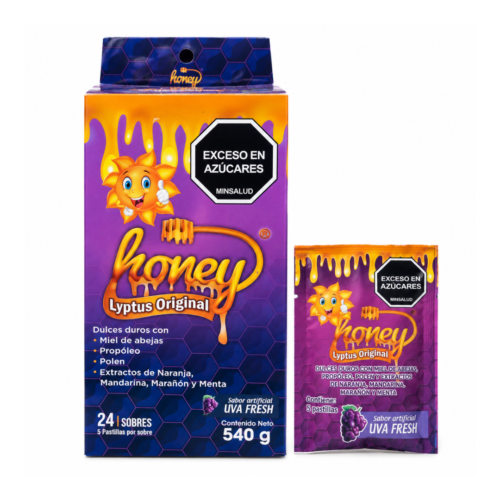 HONEY LYPTUS X 24 SOBRES UVA FRESH